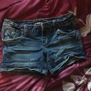 Low rise dark wash Jean shorts